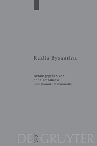 Imagen de archivo de Realia Byzantina. a la venta por SKULIMA Wiss. Versandbuchhandlung