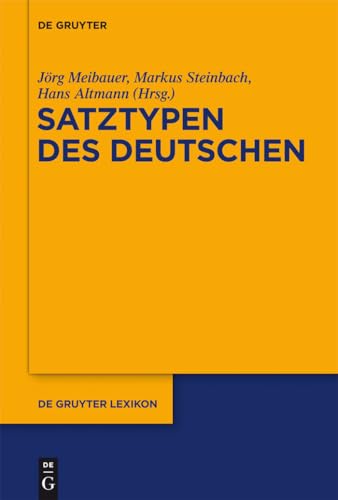 9783110224825: Satztypen Des Deutschen (de Gruyter Lexikon)