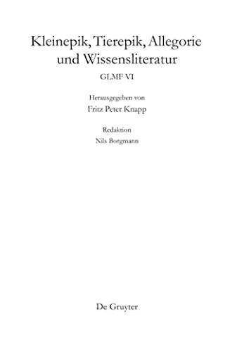 Beispielbild fr Kleinepik, Tierepik, Allegorie Und Wissensliteratur zum Verkauf von Ammareal