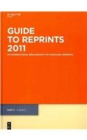 Stock image for Guide to Reprints 2011: Part 2: Subject (Guide to Reprints: Author, Title and Subject Guide) for sale by Phatpocket Limited