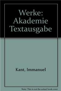 Werke: Akademie Textausgabe (German Edition) (9783110245325) by Kant, Immanuel