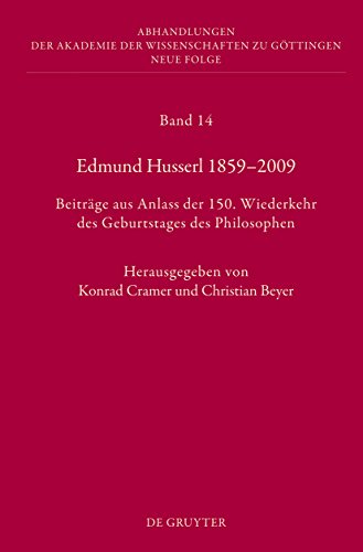 Edmund Husserl 1858-2009. Beiträge aus Anlass der 150. Wiederkehr des Geburtstages des Philosophe...