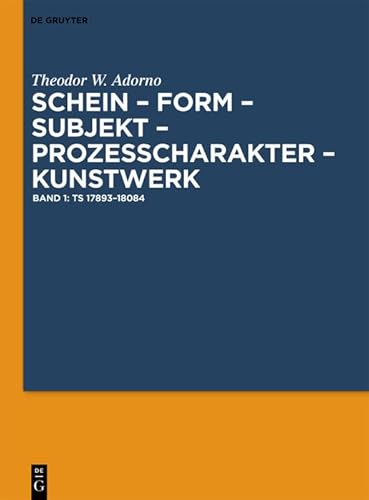 9783110303865: Ts 17893–18084: Textkritische Edition Der Letzten Bekannten berarbeitung Des III. Kapitels Der >Kapitel-sthetik