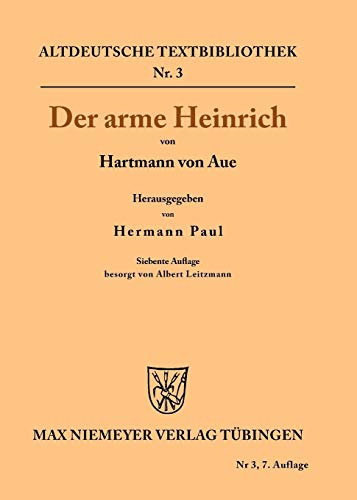 9783110482904: Der arme Heinrich: 3 (Altdeutsche Textbibliothek)