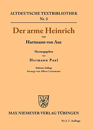 9783110482904: Der arme Heinrich (Altdeutsche Textbibliothek, 3) (German Edition)