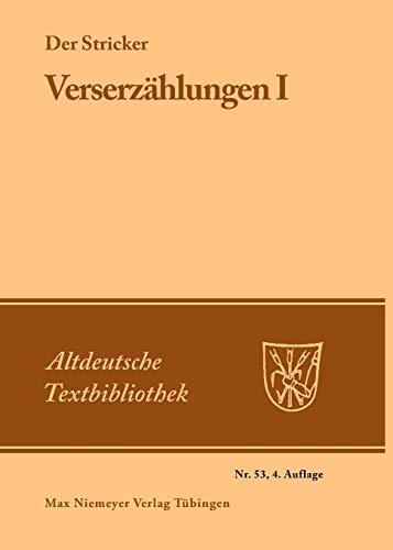 9783110483673: Verserzhlungen I: 53 (Altdeutsche Textbibliothek)