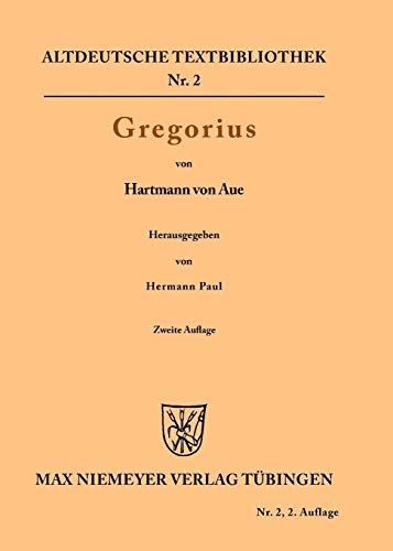 9783110501186: Gregorius: 2 (Altdeutsche Textbibliothek)