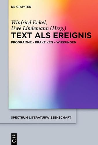 9783110539318: Text ALS Ereignis: Programme - Praktiken - Wirkungen (Spectrum Literaturwissenschaft / Spectrum Literature): 57