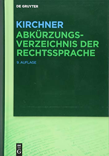 9783110578041: Kirchner: Abkrzungsverzeichnis Der Rechtssprache