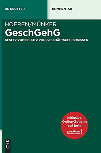 Stock image for GeschGehG: Gesetz zum Schutz von Geschftsgeheimnissen (De Gruyter Kommentar) (German Edition) for sale by GF Books, Inc.