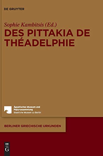 Stock image for Des pittakia de Thadelphie for sale by Blackwell's