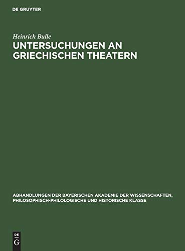 Stock image for Untersuchungen an Griechischen Theatern for sale by Ria Christie Collections