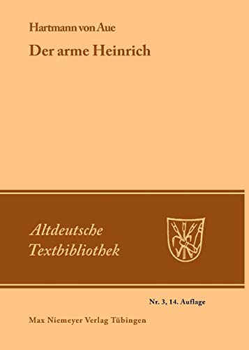 Imagen de archivo de Der arme Heinrich (Altdeutsche Textbibliothek, 3) (German Edition) a la venta por Lucky's Textbooks