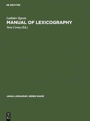 9783110995282: Manual of lexicography (Janua Linguarum. Series Maior, 39)
