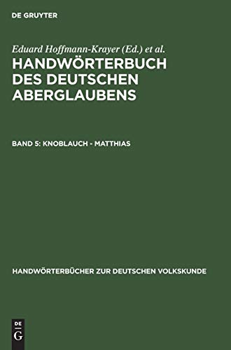 9783110999174: Knoblauch - Matthias (Handwrterbcher Zur Deutschen Volkskunde)