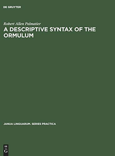 Stock image for A descriptive syntax of the Ormulum for sale by Ria Christie Collections