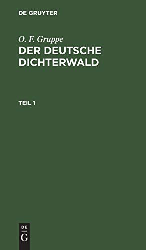 9783111068541: Der deutsche Dichterwald: 1