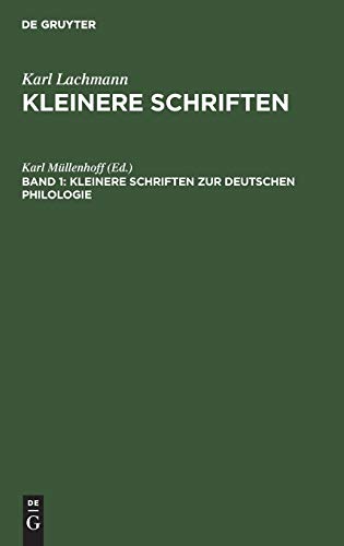 Kleinere Schriften zur deutschen Philologie (German Edition) (9783111082509) by MÃ¼llenhoff, Karl