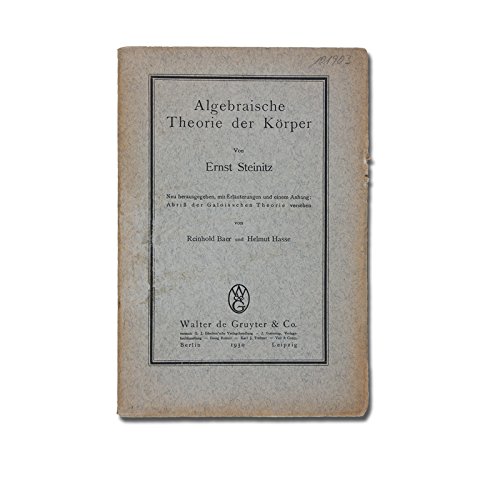 Beispielbild fr Algebraische Theorie der Krper. zum Verkauf von Antiquariat J. Hnteler