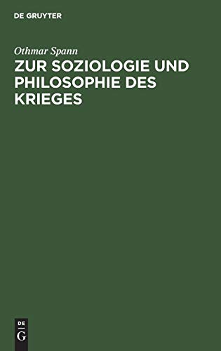 Stock image for Zur Soziologie und Philosophie des Krieges for sale by Ria Christie Collections