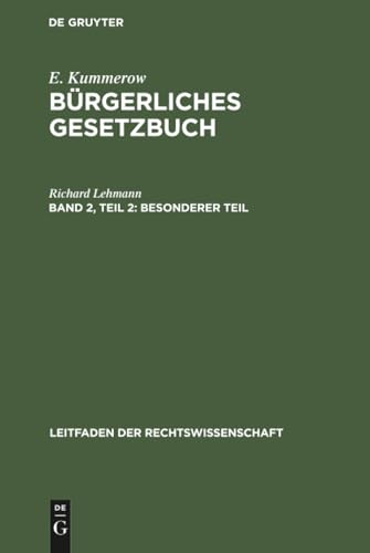 Stock-Bild f�r Besonderer Teil: Aus: B�rgerliches Gesetzbuch (Leitfaden der Rechtswissenschaft, 3, Band 2)