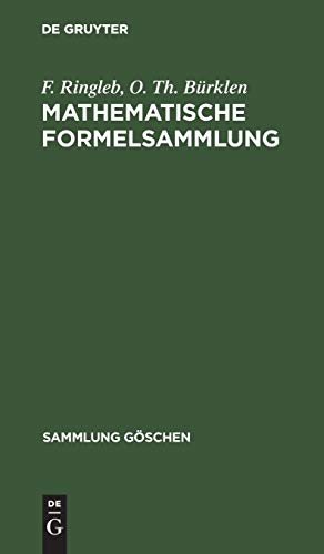 Stock image for Mathematische Formelsammlung (Sammlung Gschen, 51/51a) (German Edition) for sale by Lucky's Textbooks