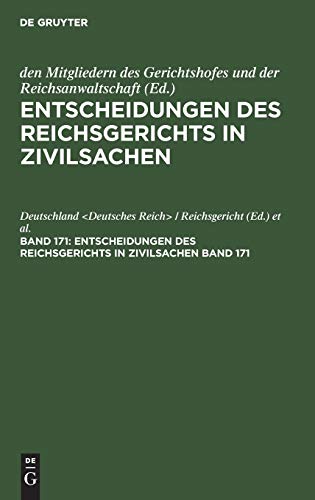 9783111228181: Entscheidungen Des Reichsgerichts: Entscheidungen in Zivilsachen (171)