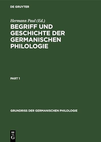 Begriff und Geschichte der germanischen Philologie - Hermann Paul