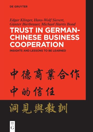Beispielbild fr Trust in German-Chinese Business Cooperation zum Verkauf von Blackwell's