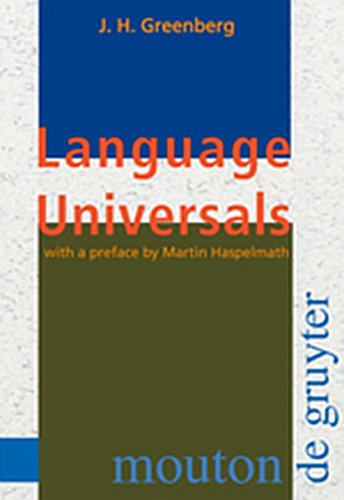 Language Universals: With Special Reference to Feature Hierarchies (9783111800745) by Greenberg, Joseph H.