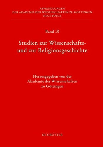 9783112189610: Studien Zur Wissenschafts- Und Zur Religionsgeschichte (Abhandlungen der Akademie der Wissenschaften Zu G Ttingen. N)