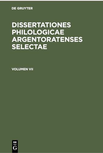 Beispielbild fr Dissertationes Philologicae Argentoratenses Selectae zum Verkauf von Revaluation Books