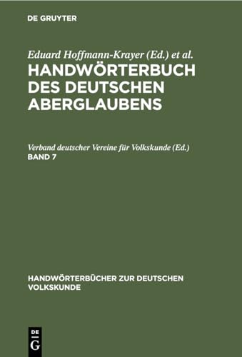 9783112404218: Handwrterbcher zur deutschen Volkskunde Handwrterbuch des deutschen Aberglaubens