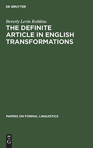 Stock image for The Definite Article in English Transformations for sale by Ria Christie Collections
