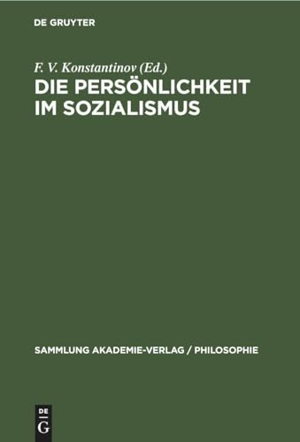 9783112478714: Die Persnlichkeit im Sozialismus: 30 (Sammlung Akademie-Verlag / Philosophie)