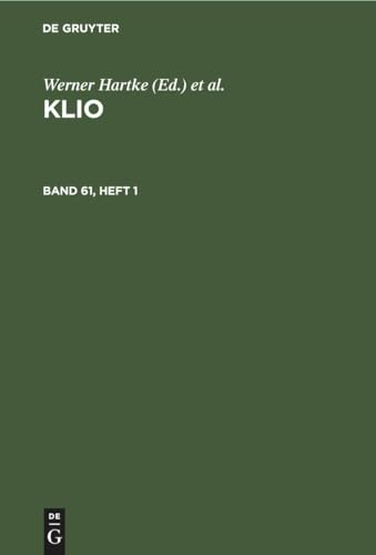 Stock image for Klio. Band 61, Heft 1 (German Edition) for sale by Lucky's Textbooks