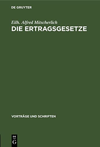 Imagen de archivo de Die Ertragsgesetze (Vortrge und Schriften, 31) (German Edition) a la venta por Lucky's Textbooks