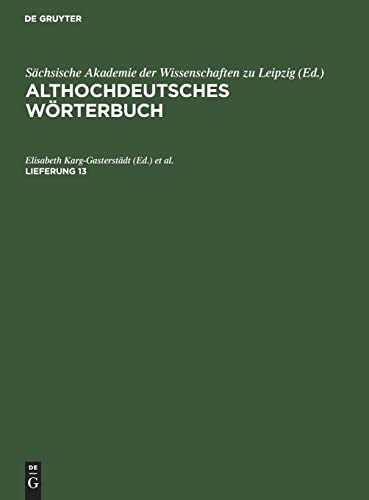 9783112562734: Althochdeutsches Wrterbuch