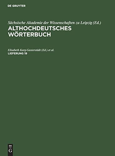 9783112562796: Althochdeutsches Wrterbuch