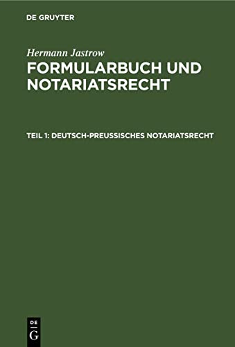 9783112604052: Deutsch-Preuisches Notariatsrecht