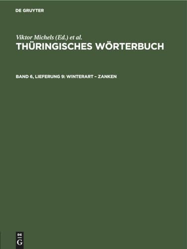 Beispielbild fr Thringisches Wrterbuch / Winterart   zanken zum Verkauf von Buchpark