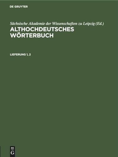 9783112616314: Althochdeutsches Wrterbuch