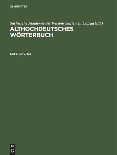 9783112616390: Althochdeutsches Wrterbuch