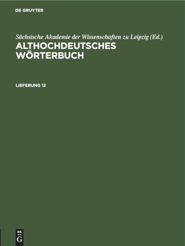 9783112616475: Althochdeutsches Wrterbuch