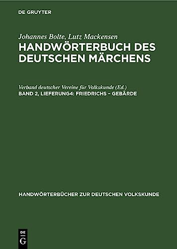 Stock image for Friedrichs ? Gebrde (Handwrterbcher zur deutschen Volkskunde) (German Edition) for sale by California Books