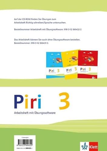 Beispielbild fr Piri Das Sprach-Lese-Buch / Arbeitsheft Druckschrift mit CD-ROM 3. Schuljahr zum Verkauf von medimops