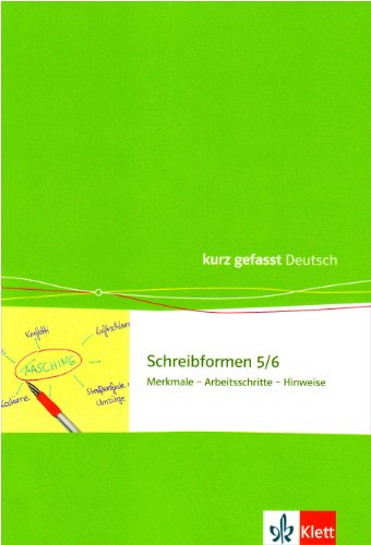 Beispielbild fr Schreibformen - kurz gefasst / 5./6. Klasse: Merkmale - Arbeitsschritte - Hinweise zum Verkauf von medimops