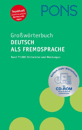 9783125170469: Pons Grossworterbuch Deutsch Als Fremdsprache: Pons Grossworterbucn Deutsch Als Fremdsprache MIT CD-Rom