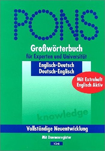 9783125171695: Pons Groworterbuch Fur Experten Und Universitat Mit Daumenregister