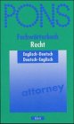 9783125179509: PONS Fachwörterbuch Recht: Englisch-Deutsch, Deutsch-Englisch (German Edition)